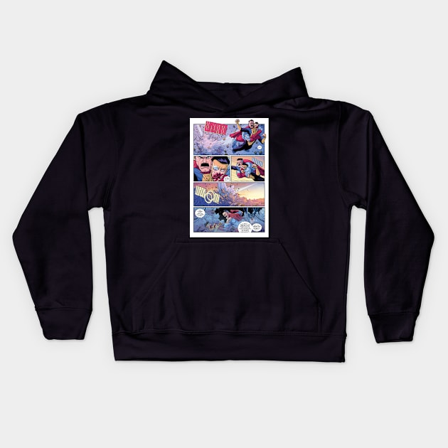 comic strip invincible Kids Hoodie by super villain